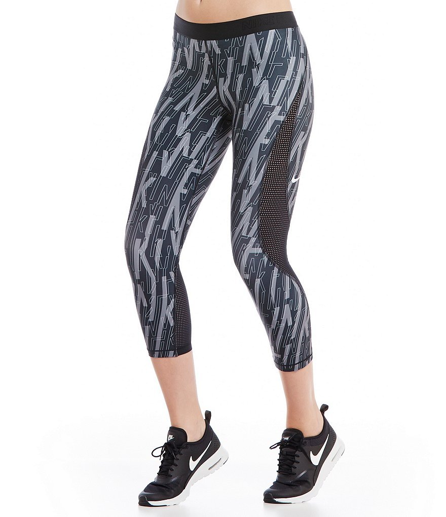 NIKE PRO HYPERCOOL WOMEN WORKOUT SKEW CAPRIS BLACK #830608-NWT