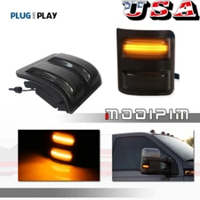 For 2008-2016 Ford F150 F350 F450 F550 Smoked Lens LED Side Mirror Marker Lights