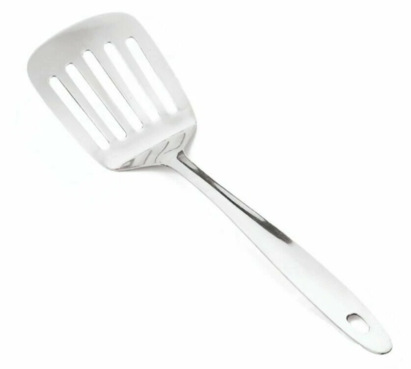 Slotted Turner Silver Metal Non Stick Spatula Heat Resistant Flipper Cooking UK