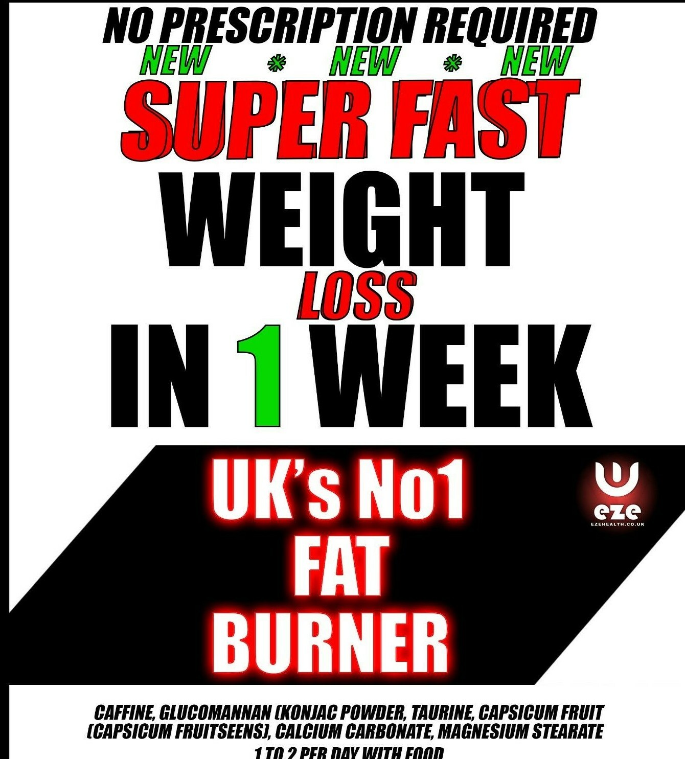 FAT BURNERS NO 1 WEIGHT LOSS PILLS SLIMMING STRONG DIET 3 x 60 TABLETS