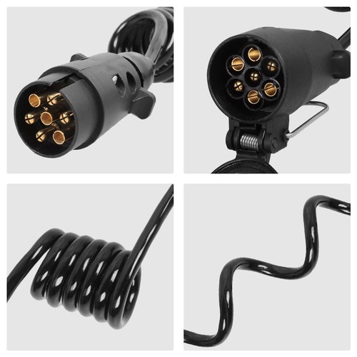 1/2/3M Spiralkabel 7-13 Polig Verbindungskabel Autoanhänger Wohnwagen Kupplung - Bild 33 von 52