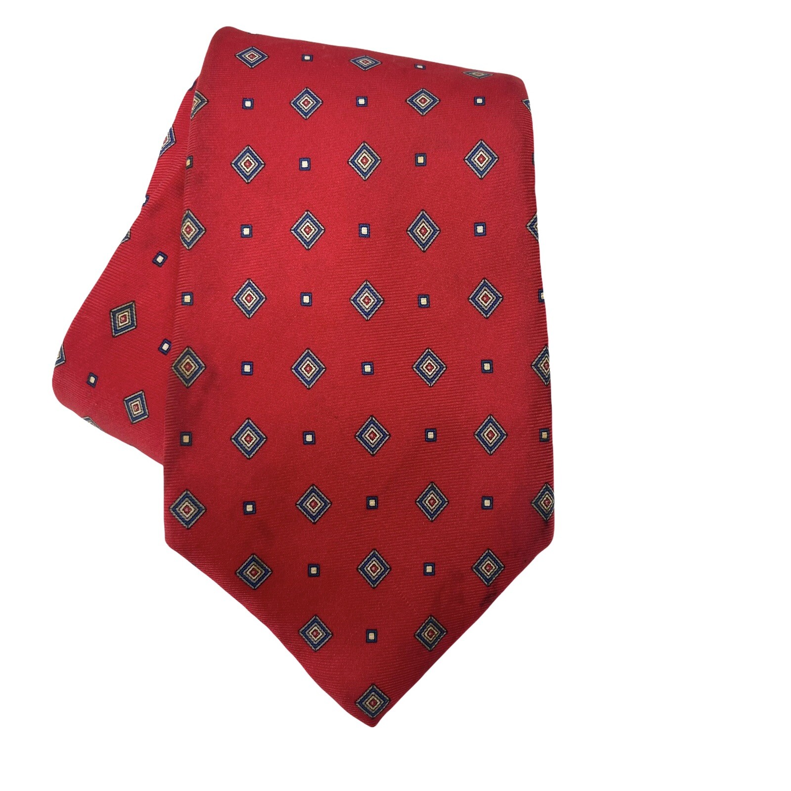 VTG Vintage Christian Dior Tie Red Mens 100 Silk Tie Italian Fabric