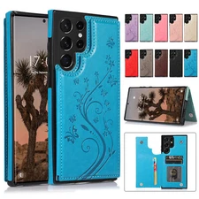 Card Holder Slim Leather Wallet Case Fr Samsung Galaxy S25 Ultra S24 S23 S22 S21