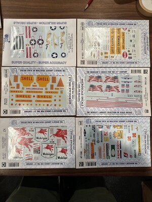 Lot Of 6 Micro Scale Decals Train Ho Mobil, Shell, Exxon W/Extras Nazi ...