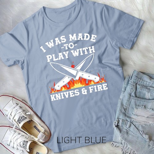 Divertida Chef Diseño Para Hombres Mujeres Cuchillos Jugar Cocina Amantes Camiseta Unisex - Imagen 3 de 11