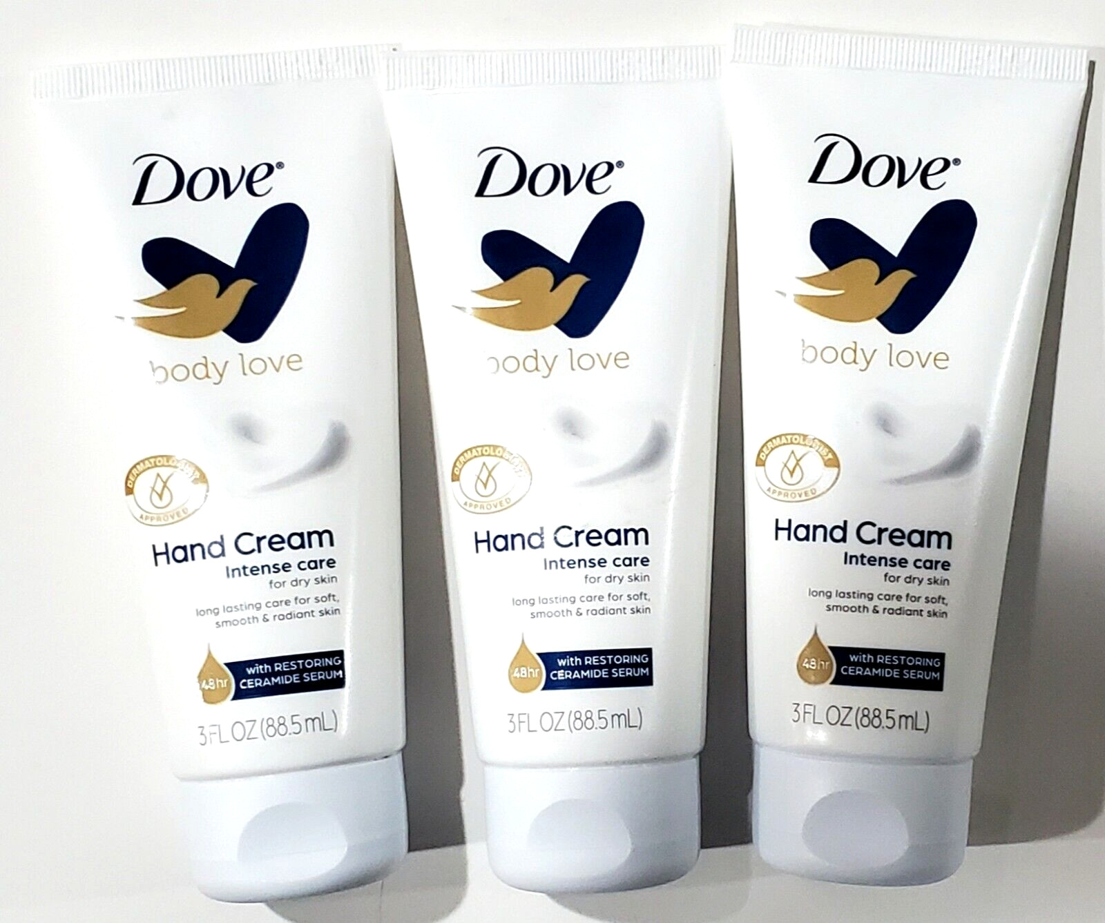 3 Pack Dove Body Love Hand Cream Intense Care For Dry Skin 3oz