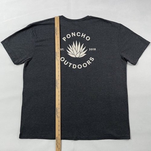 Poncho Outdoors Graphic T Shirt Men 2XL Gray Short Sleeve Hiking Fishing - Picture 9 of 10