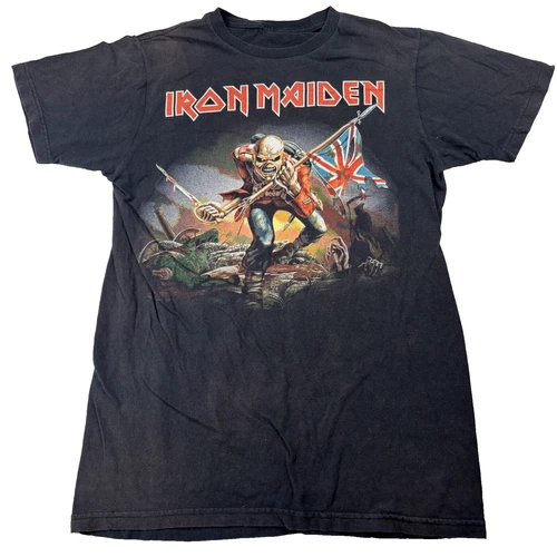 VTG Iron Maiden Eddie Trooper Retro Flag Concert Band T-Shir Vintage vintage concert t-shirt, vintage, size M, single stitch, B+ condition