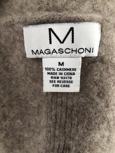 Magaschoni Beige Pocketed Cashmere Open Front Sweater Size Medium EUC! - Picture 7 of 7