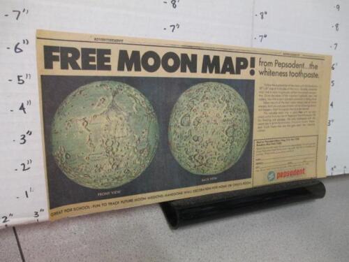 newspaper ad premium 1969 PEPSODENT toothpaste Moon map Apollo space - Picture 1 of 1