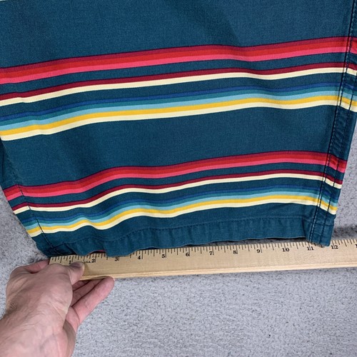 Arizona Mens Chino Shorts Multicolor Striped Cotton Casual Size 42 Turquoise - Picture 5 of 9