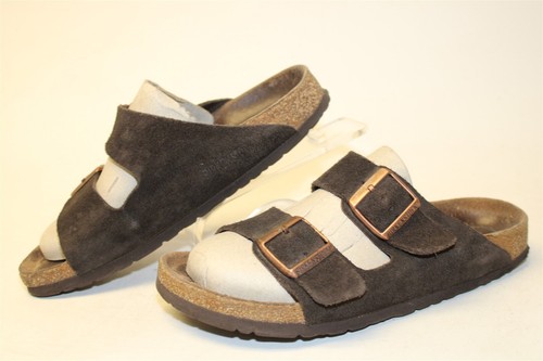 Birkenstock Germany Made Arizona Womens 39 8 Brown Suede Sandals Slides Shoes