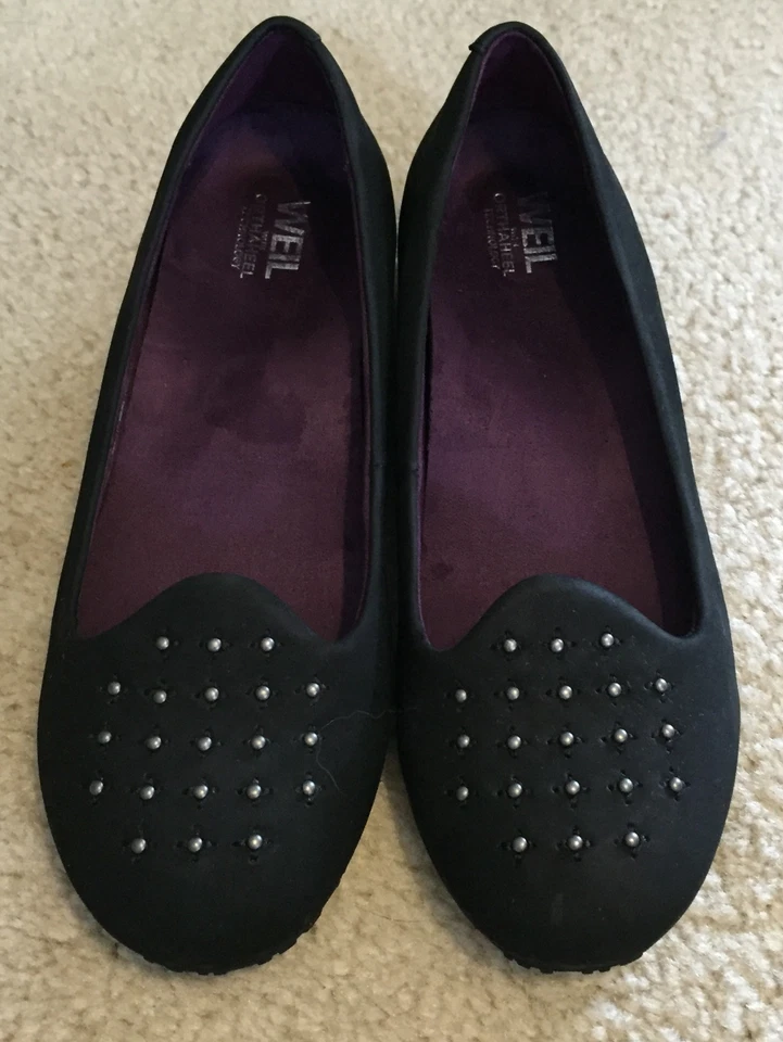 Women's Orthaheel Dr. Weil Integrative Footwear Black Studded Flats Loafers  7 M - Image 3 of 4