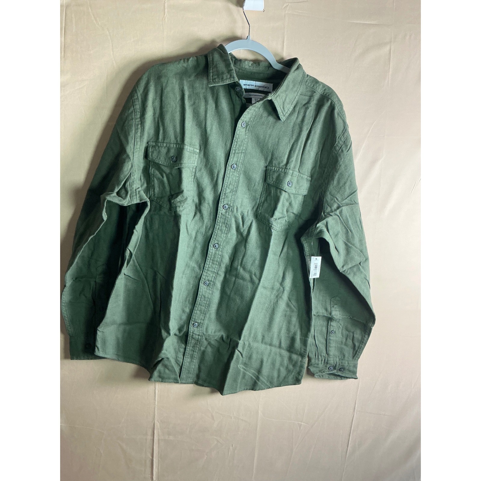 Amazon Essentials Mens Flannel Shirt Olive Green Regular Fit XL MAE25001FL18 thumbnail 5