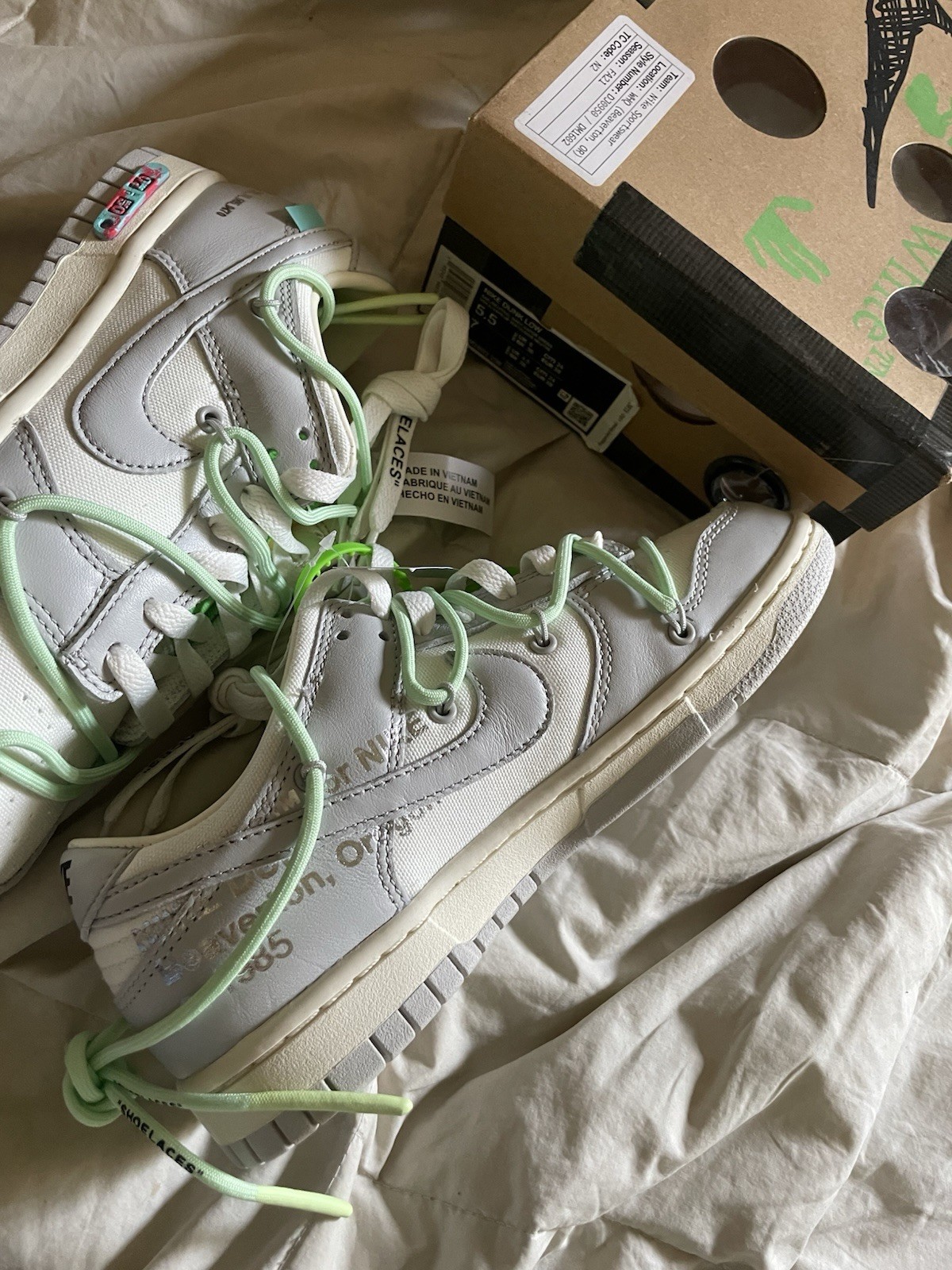 OFF WHITE X NIKE Nike Dunk Low x OFF WHITE "Lotto 7 di 50" Uomo Taglia 5 5