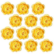 12 Pcs Gold Lapel Pins Metal Rose Flower Brooch Pins for Men Suit Women