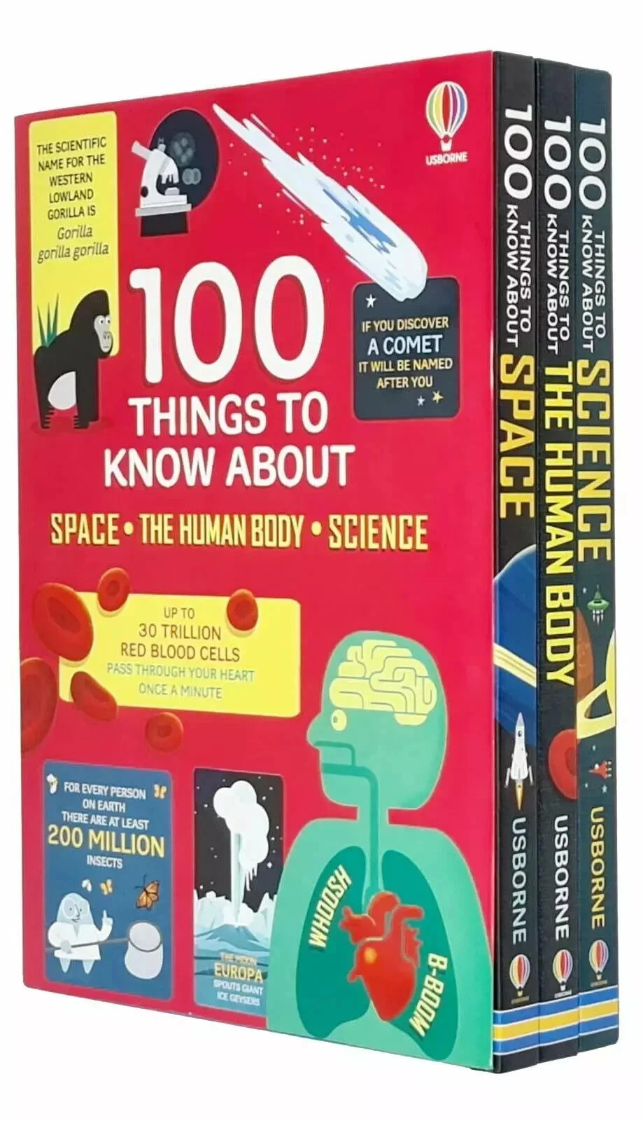 100 Things to Know About Space, The Human Body Science Boxset Usborne NEW SEALED