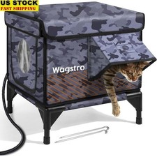 Heated Cat House Insulated Outdoor Shelter W/ Escape Door  Heating Pad New