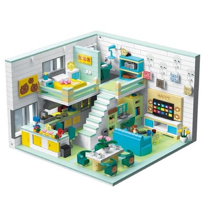 Hallisun Block Set Building Assembly Bear Bear Room Model Toy Miniature House Mi