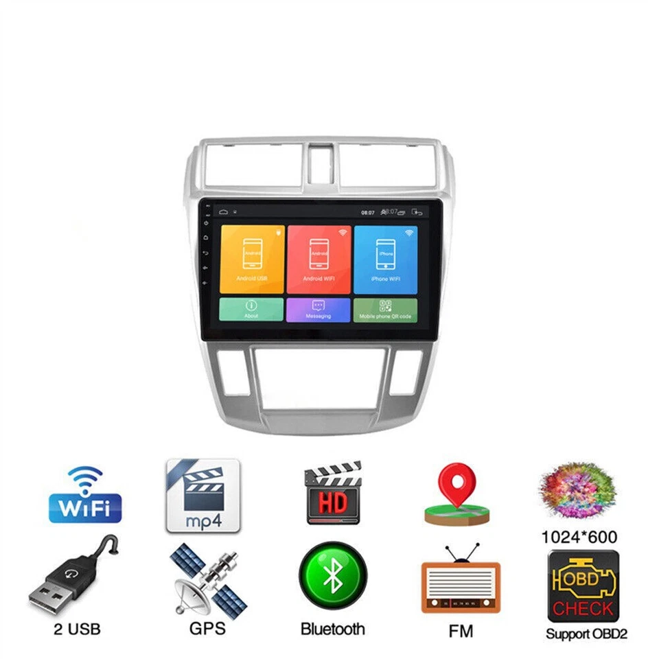 10'' 2+32GB Android 10.0 Stereo Radio GPS Bluetooth FM For Honda City 2008-2014 - Image 3 of 4