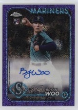 2024 Topps Chrome Update Purple Speckle Refractor /299 Bryan Woo #AC-BW Auto nd3