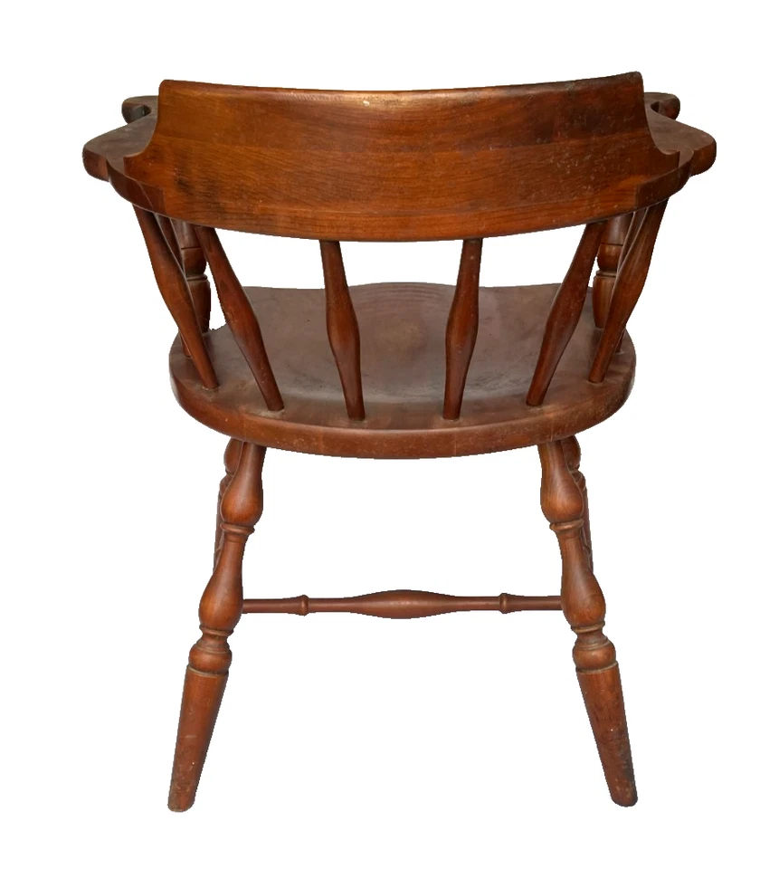 Sillón Windsor Capitán Madera Cerezo Pennsylvania Casa De Colección - ¡Raro!! Foto 3 de 4