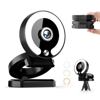 Auto Focuses Streaming Camera Adjustable Rings Light Builts In Mics 4K Video