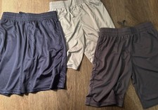 3 Pairs athletic Shorts Youth Quick Dry Active Basketball W/Pockets Waist Large