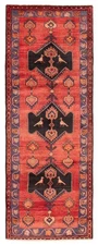 Vintage Hand-knotted Runner Rug 3'7" x 10'2" Traditional Oriental Wool Carpet