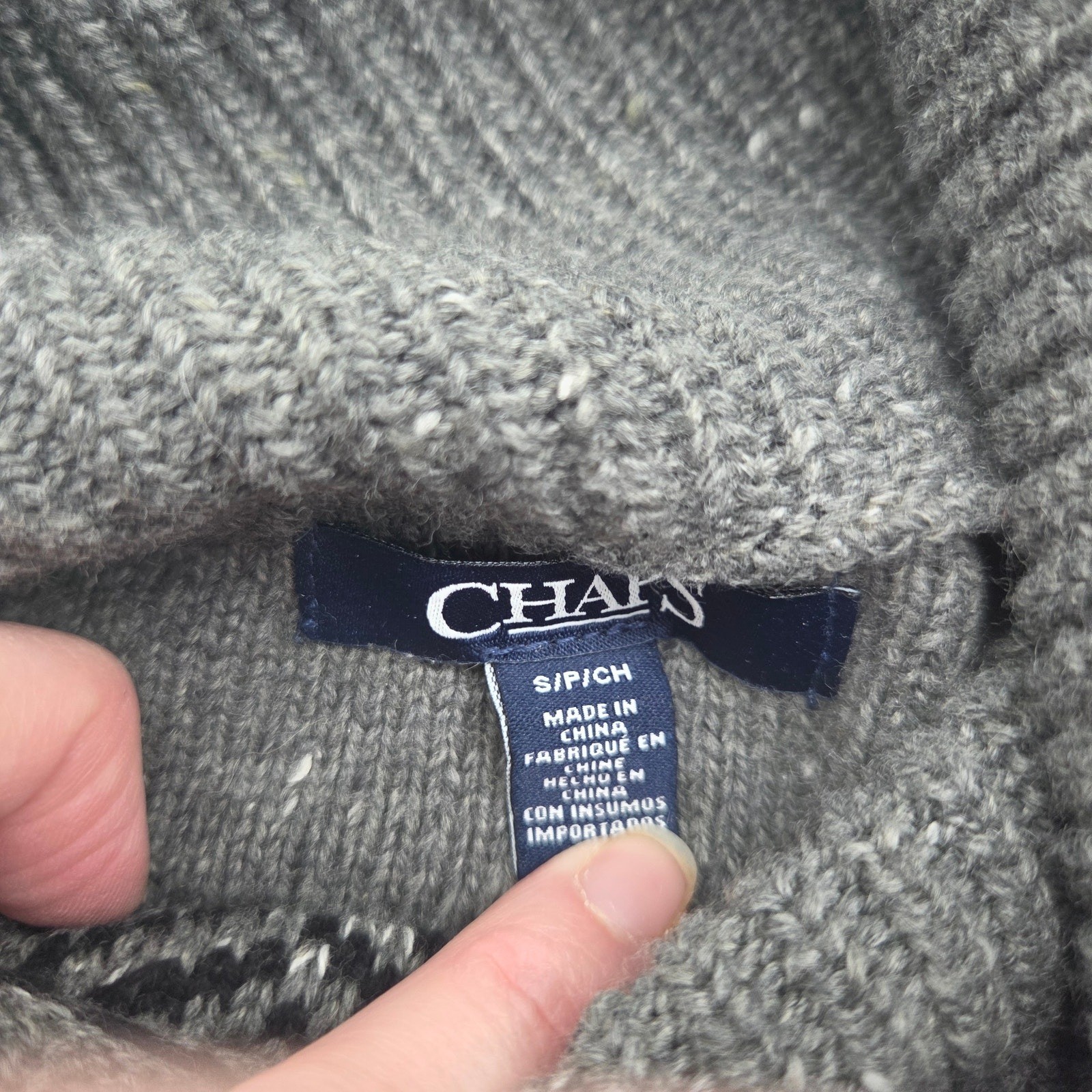 CHAPS Fair Isle Patchwork Cowl Neck Pullover Wint… - image 7