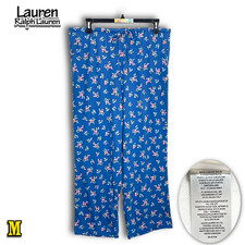 NWT Lauren Ralph Lauren Women's M Navy Floral Print Pajama Lounge Pants LN92341