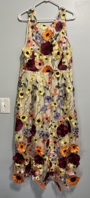 ANEWSTA 3D Floral Sleeveless Dress