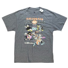 Disney Halloween T Shirt Adult L Grey Parks Parade Donald Mickey Goofy Vampire