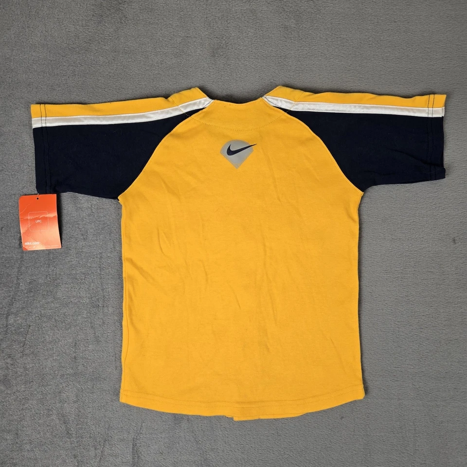 VINTAGE Nike Jersey 4T Yellow Baseball Logo Embroidered Snap Y2k 90's NWT - Image 2 of 4
