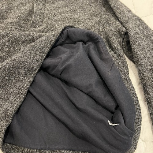 Vintage 90s Abercrombie Fitch Sweater Mens Large Gray Red 1/4 Zip Wool Lined Y2K - Picture 7 of 11