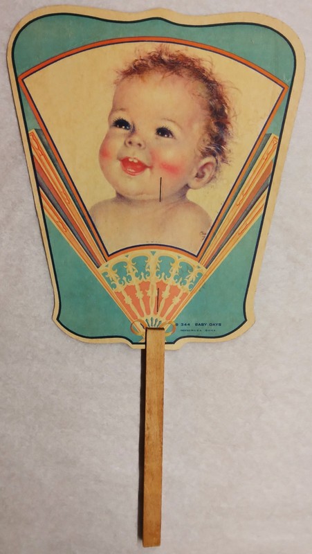 c1930 Ad Fan for "Haines the shoe wizard" Illus. Baby Days by Charlotte Becker