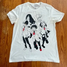 My Hero Academia White T Shirt Anime Manga Deku Bakugo Todoroki Ochako Tsuyu