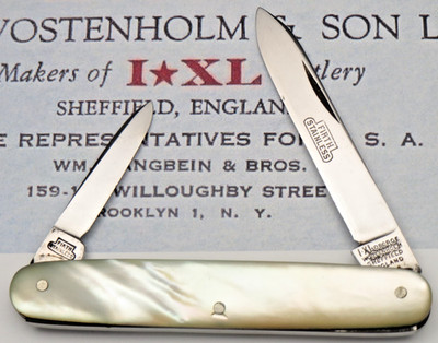 Vintage IXL George Wostenholm Sheffield Two-Blade Penknife Pearl