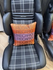 Recaro Accent Pillows Orange Purple Retro Motorsport Style Pair 