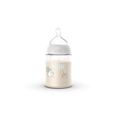 NUK First Choice Smooth Flow Anti-Colic Bottle Peach, 5 oz. Baby Bottle with Saf