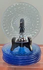 New ListingSet of 6 US Glass Aunt Polly Blue Depression Glass 6-1/4" Plates Vintage 1920's