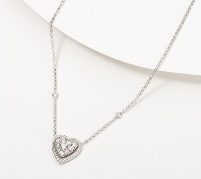 Affinity Natural Diamonds 0.50 cttw Heart Necklace Sterling Silver, 18''