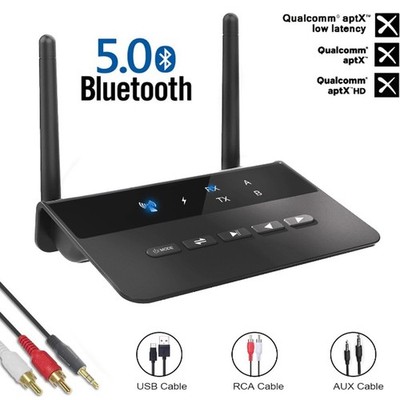 Bluetooth 5.0 Adapter 2-in-1 Sender & Empfänger TV PC Audio 3.5mm AUX AptX BT