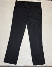 Roundtree  Yorke Performance Pants 38x34 Black Chino Easy Care Stretch