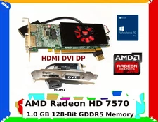 PCI-E X16 2.0 HDMI-DVI-DP Video Card.  Low Profile DELL Optiplex Inspiron HP