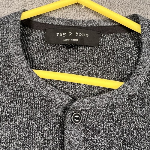Rag & Bone Mens Long Sleeve Henley Shirt Size Large Heather Gray merino wool dad - Picture 2 of 10