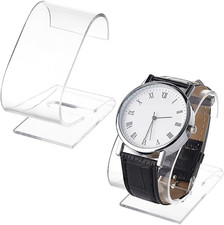 2Pcs Clear Watch Stand, 2.4 X 2.4 X 1.3 Inch Single Watch Holder Display Acrylic