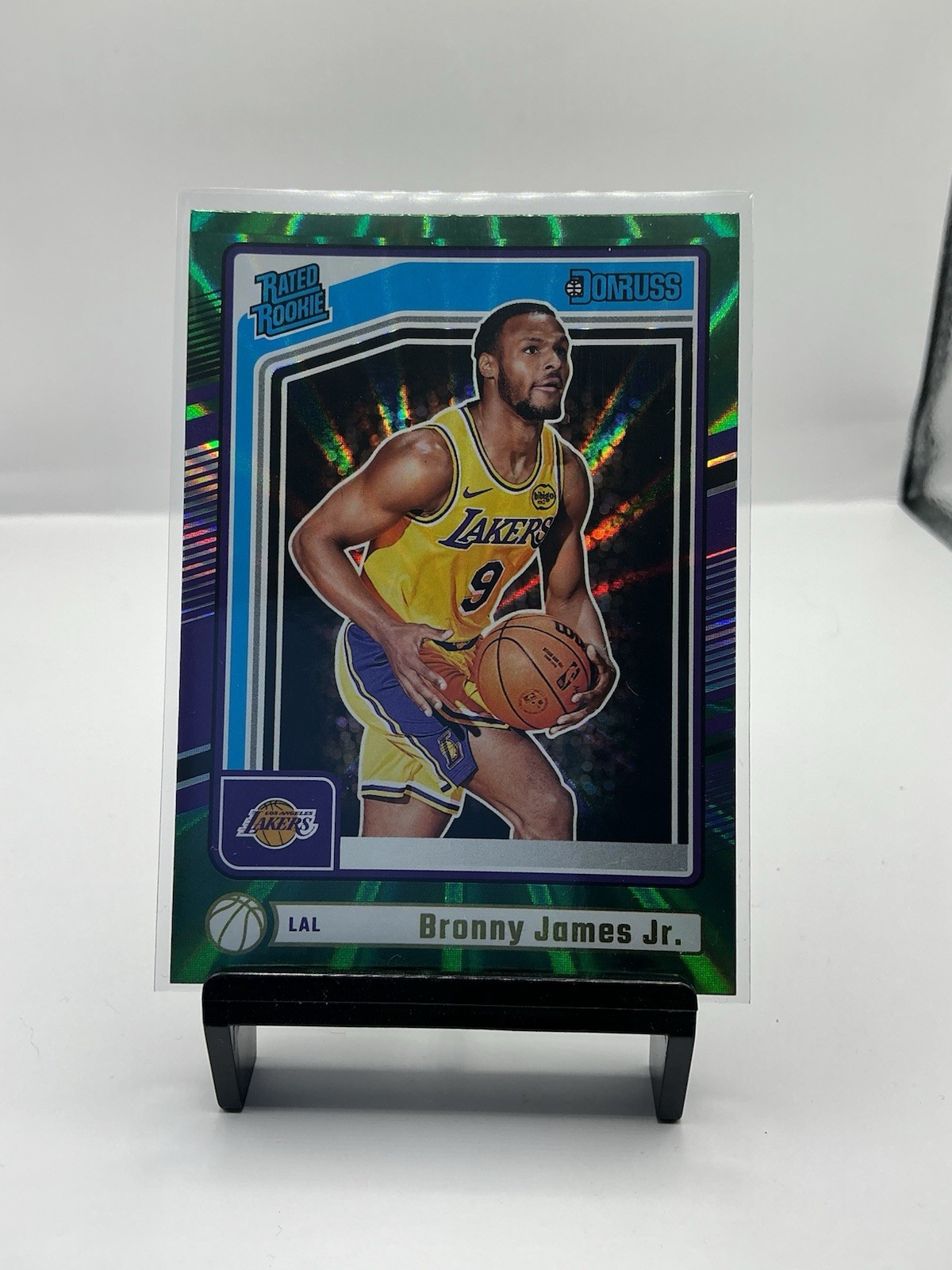 2024-25 Panini Donruss - Rated Rookie Bronny James #243 Holo Green Laser (RC)