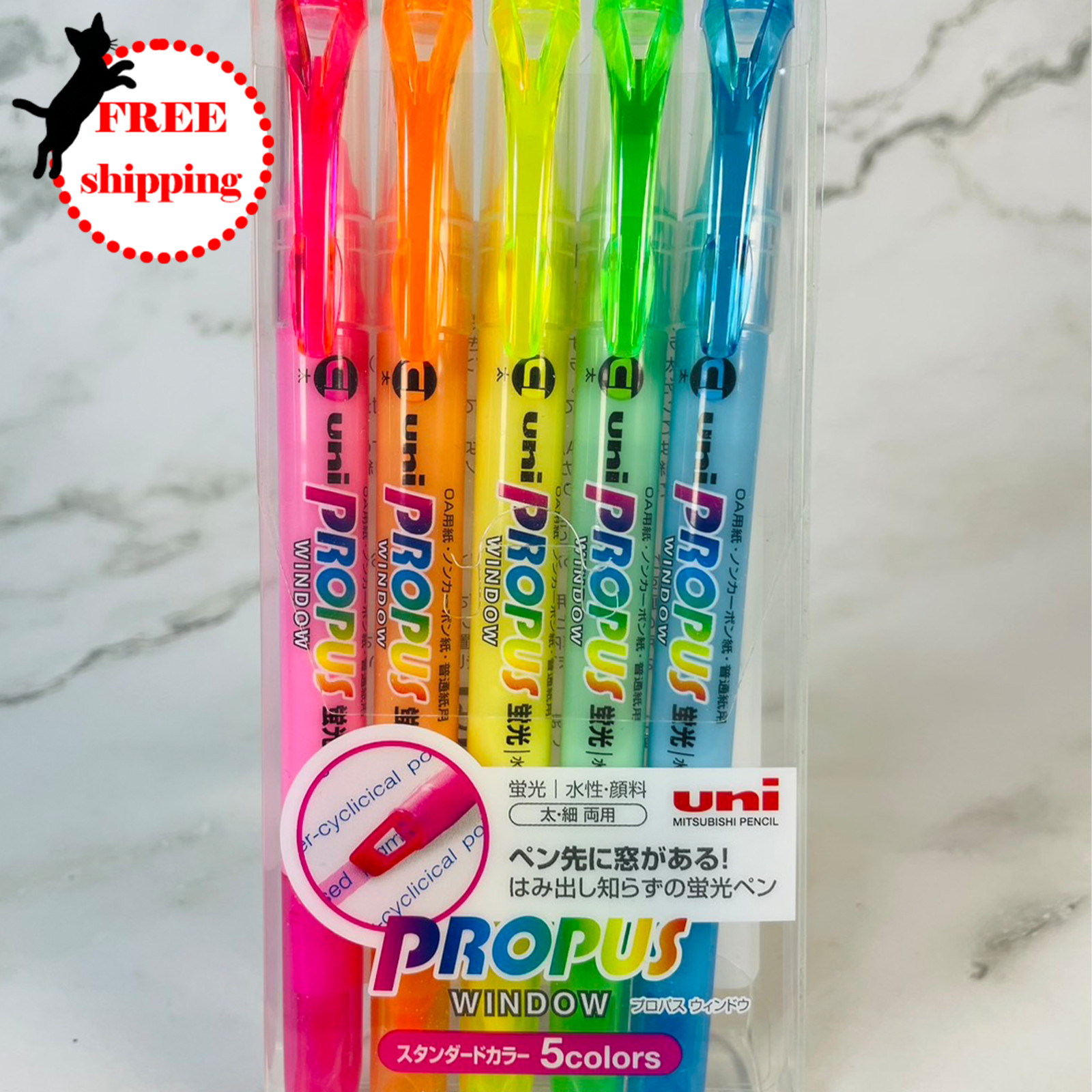 Set | See-through Tip | Japan Import | 5 Colors