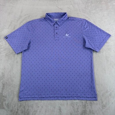 Straight Down Monarch Beach Golf Links Performance Polo Shirt Men XL Purple NWOT